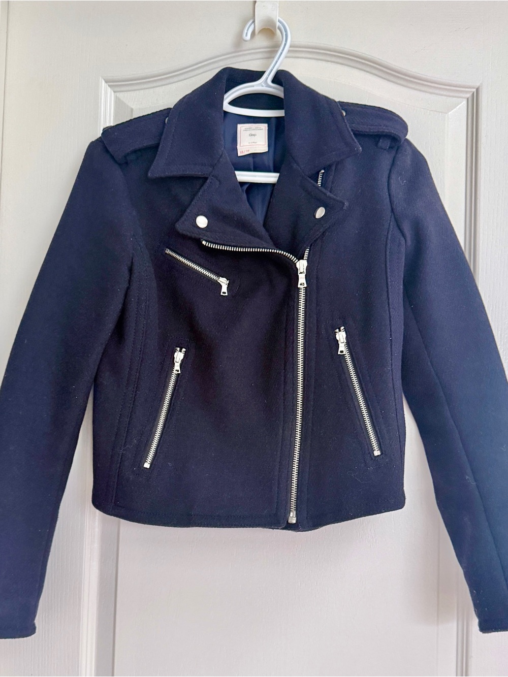 Gap Wool Moto Jacket Blue Size XS